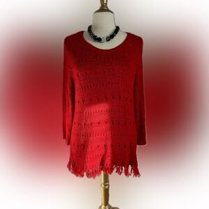 City Girl Nancy Bolen red layered tunic!